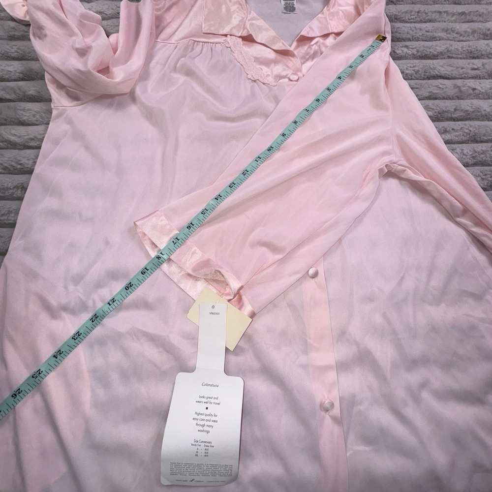 VTG Vanity Fair Pink Champagne Button Up Night Gown Robe NWT Deadstock USA Made - Picture 8 of 9